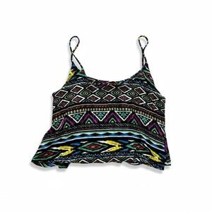 Nollie Womens XS Geometric Tribal Print Spaghetti Strap Camisole Top Multicolor